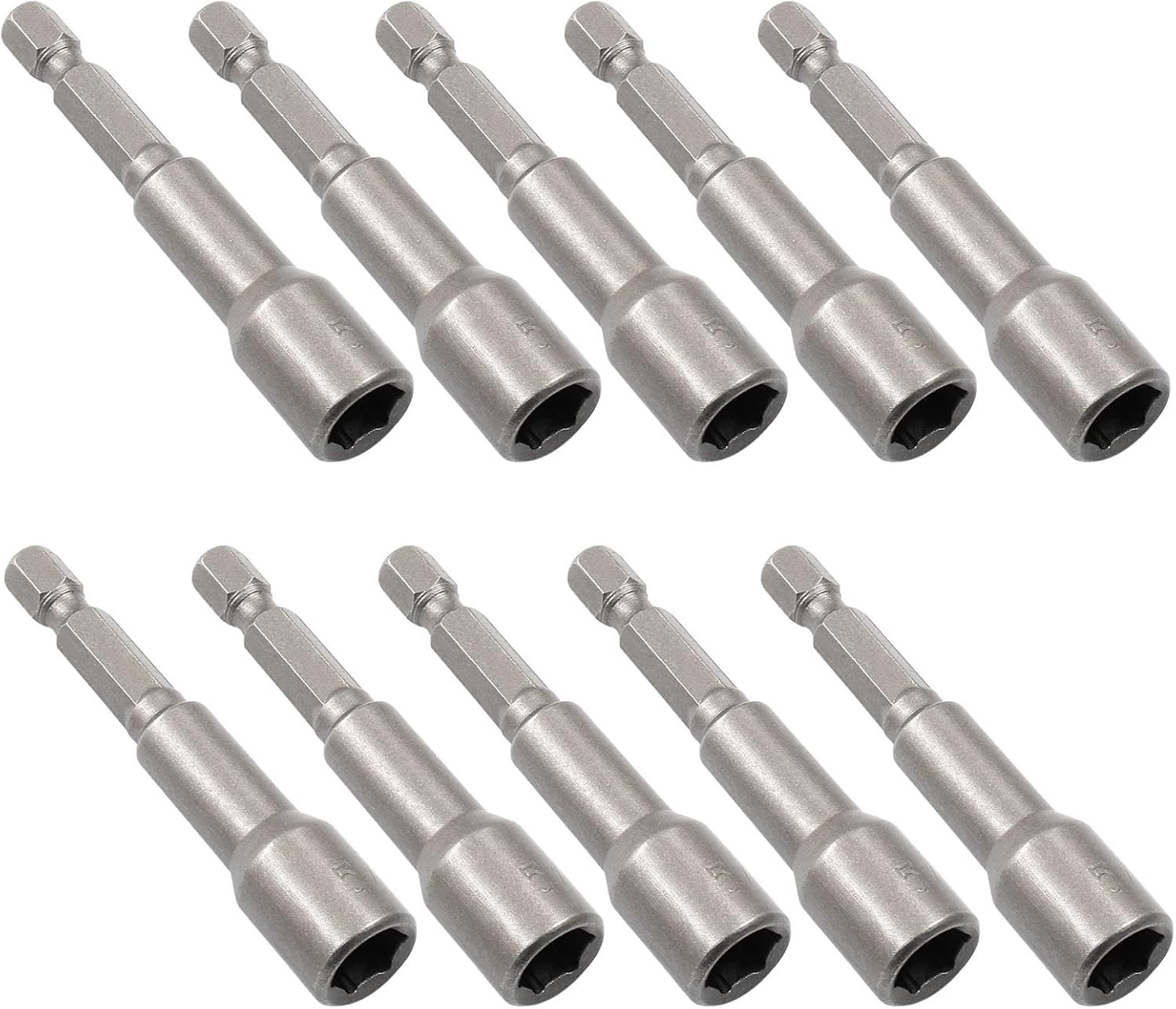 10 Pcs 5/16 Inch Magnetic Hex Nut Driver Drill Bit Set Quick Change Socket