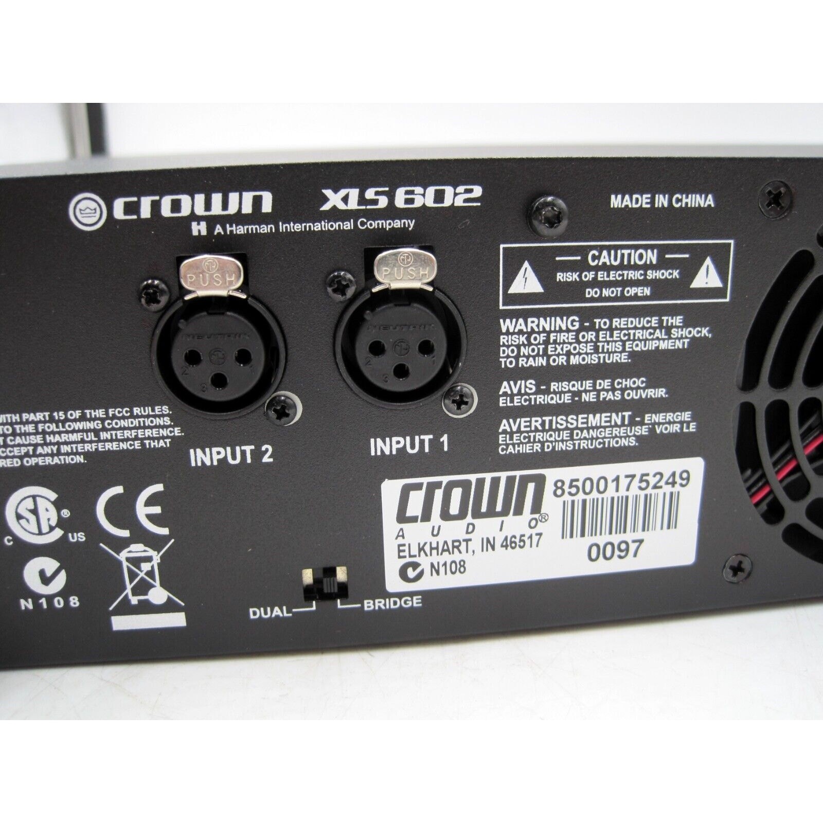 Crown XLS-602 Professional Rack Mount Power Amplifier MINTY!