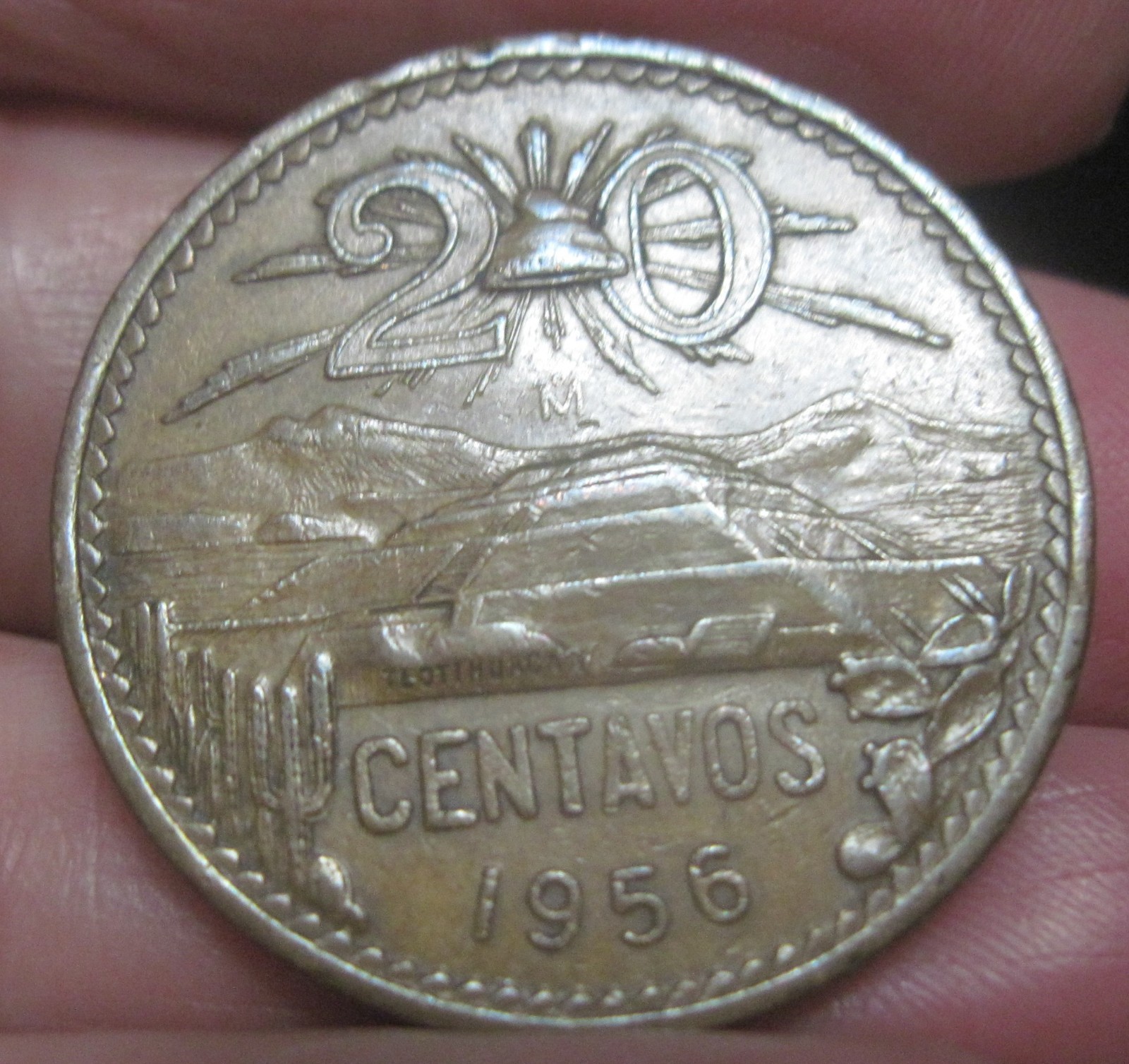 1956 (MEXICO ) 20 CENTAVOS (BRONZE)