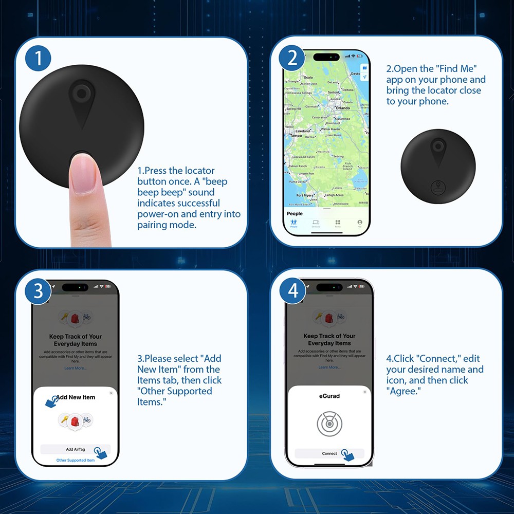 GPS Tracker for Vehicles Magnetic Car Tracking Device Mini Hidden for iPhone/IOS