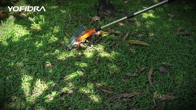 Heavy Duty 15" Thatch Rake with 5FT Adjustable Handle, 19-Tine Dethatcher for La