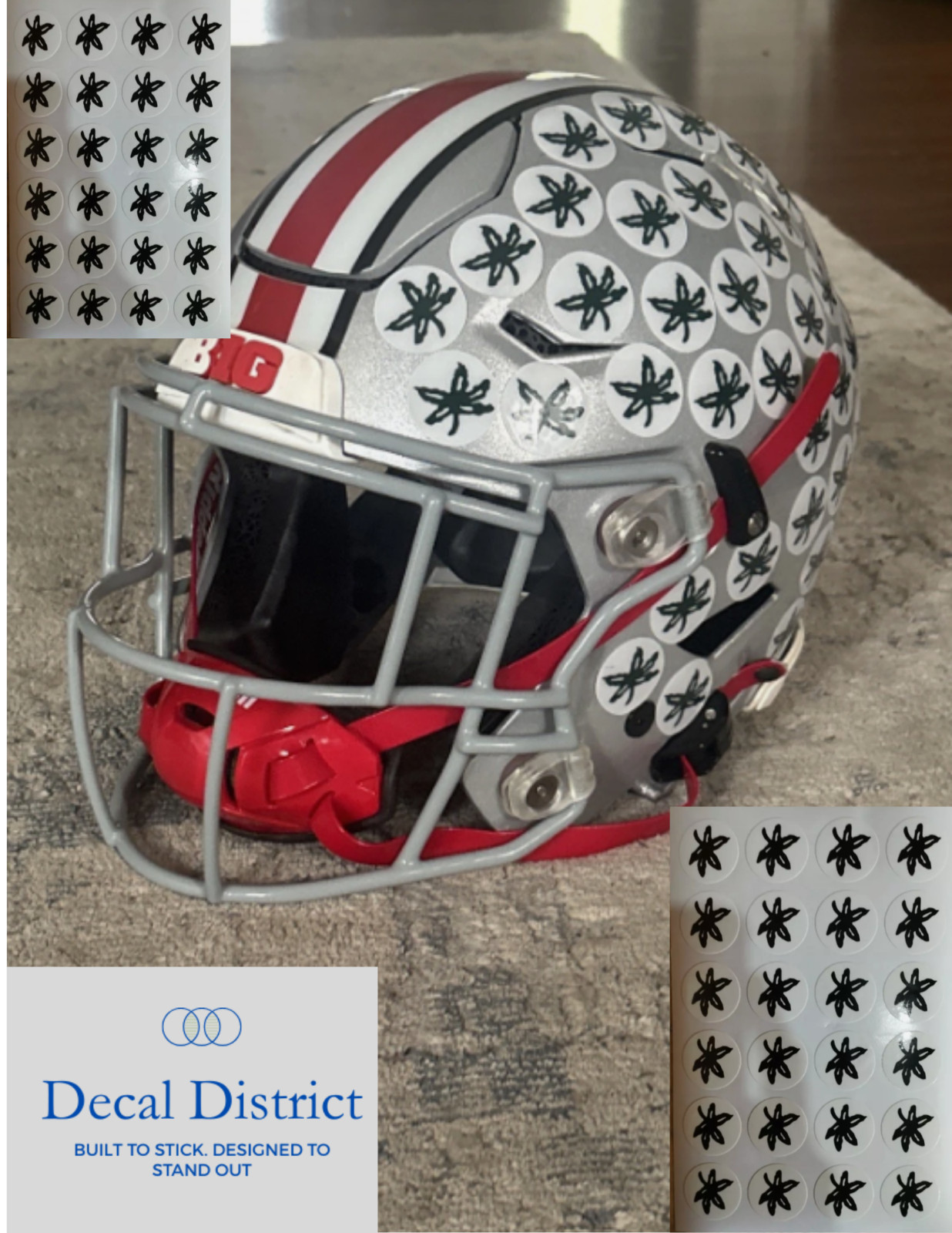 Buckeye Football Helmet Award Stickers vinyl decals 24 stickers Full Size Decals