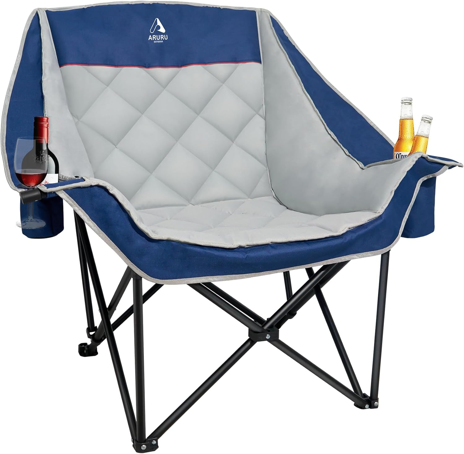 Oversized XL Camping Chair for Adults Heavy Duty | 450LBS Support Padded Folding
