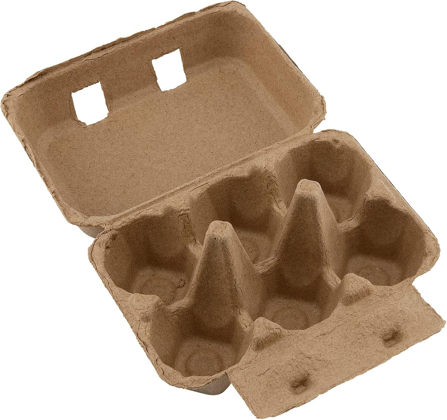 50 Pack 6 Count Paper Pulp Egg Cartons, Half Dozen Egg Holder Cardboard Egg Cart