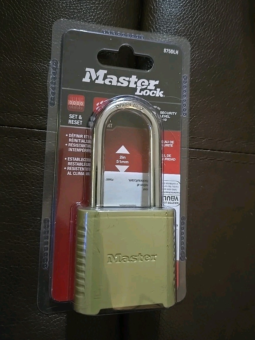 Master Lock 875DLH 2in. 51mm Set & Reset Your Own Combination  (K73)