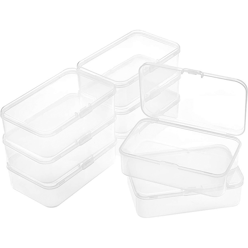 8 Packs 3.8x2.6x1.2 Inches Clear Plastic box Containers with Buckle Lids
