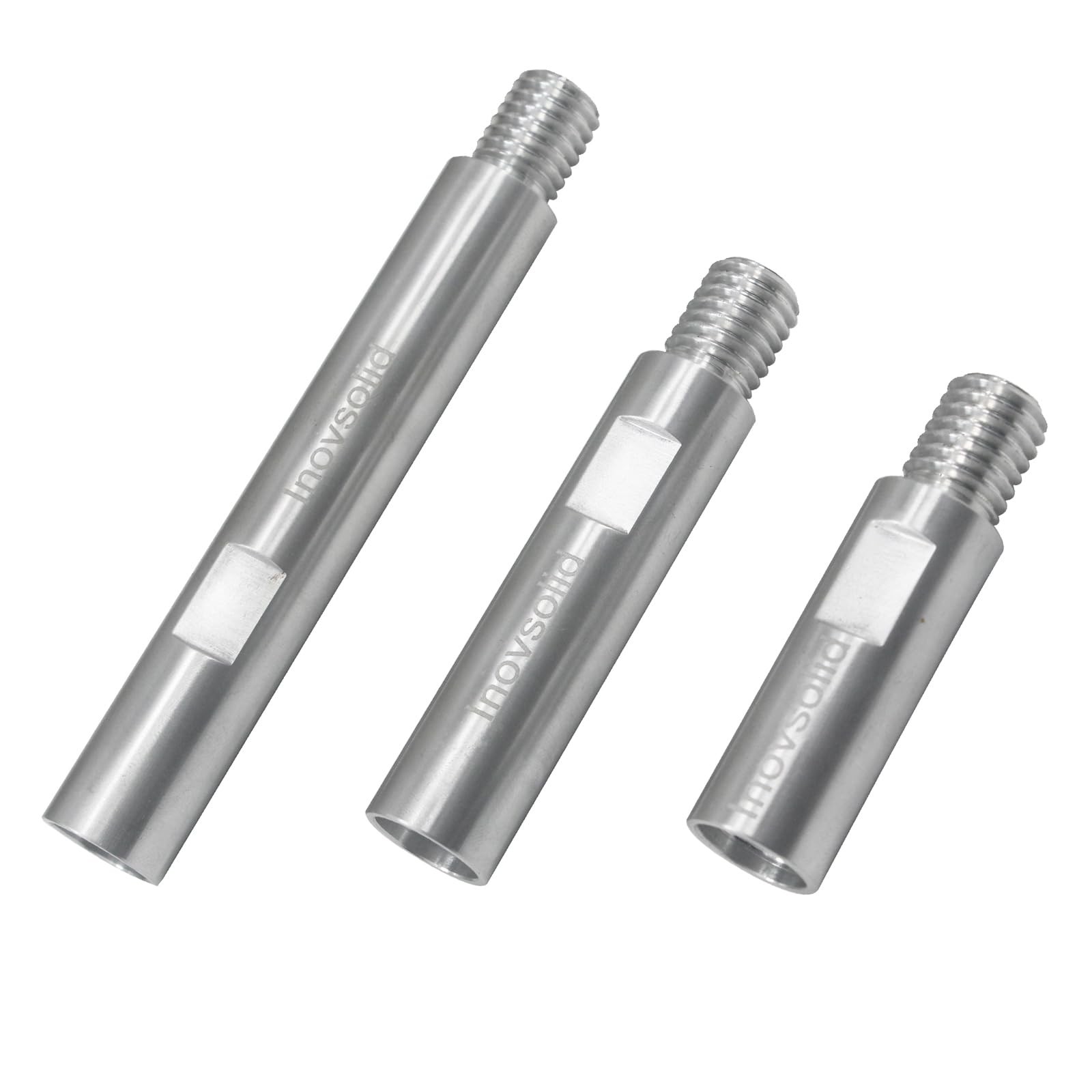 Inovsolid 3 Pcs 5/8'' -11 Thread Angle Grinder Shaft Extension Silver