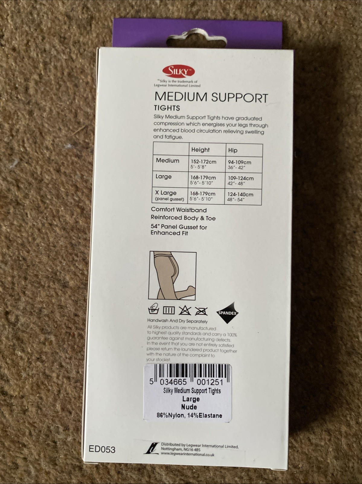 Silky Factor 8 Medium Support 20 Denier Tights Matt Finish - Nude Large
