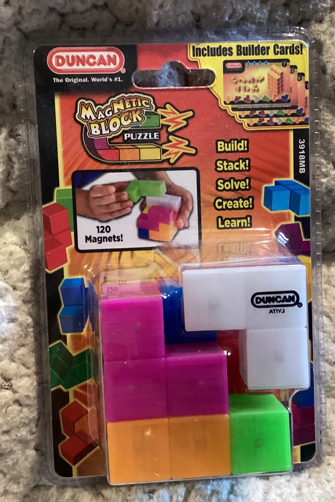 Duncan Magnetic Block Puzzle Game Build Stack Solve Brain Teaser New 120 Magnets