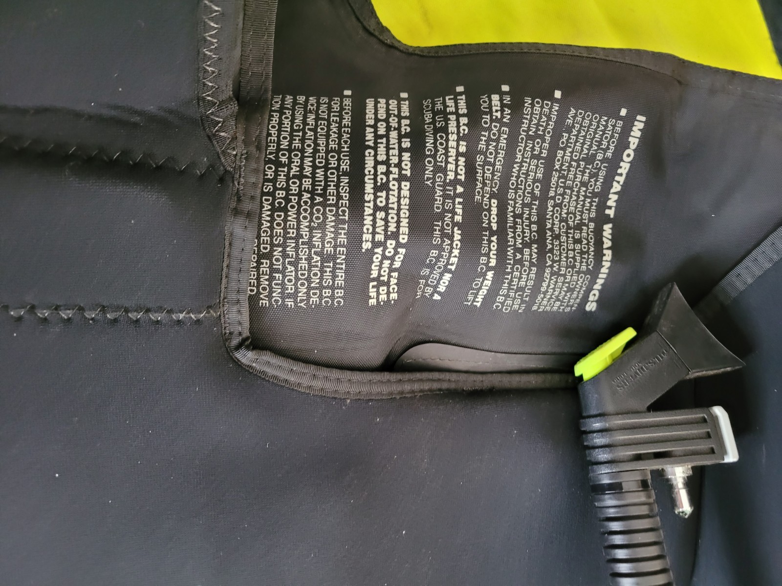 US DIVERS AQUA LUNG Calypso SCUBA DIVING VEST
