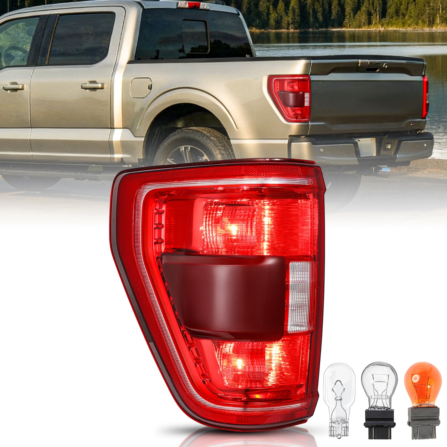 Tail Light W/ Blind Spot Brake Lamp Driver LH For 2021-2023 Ford F150 F-150 XLT