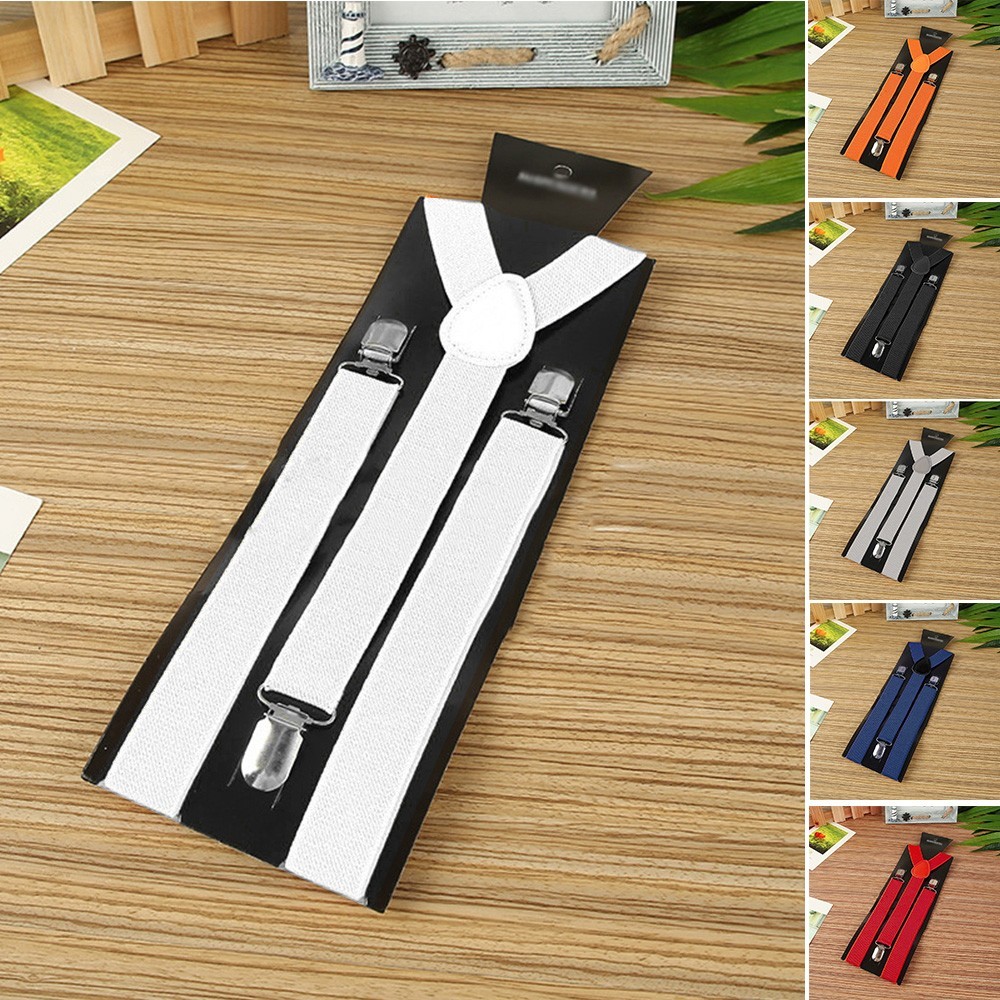 Men Brace Suspender Y Back Trousers Adult Leather Heavy Duty Clip On Fashion 1pc