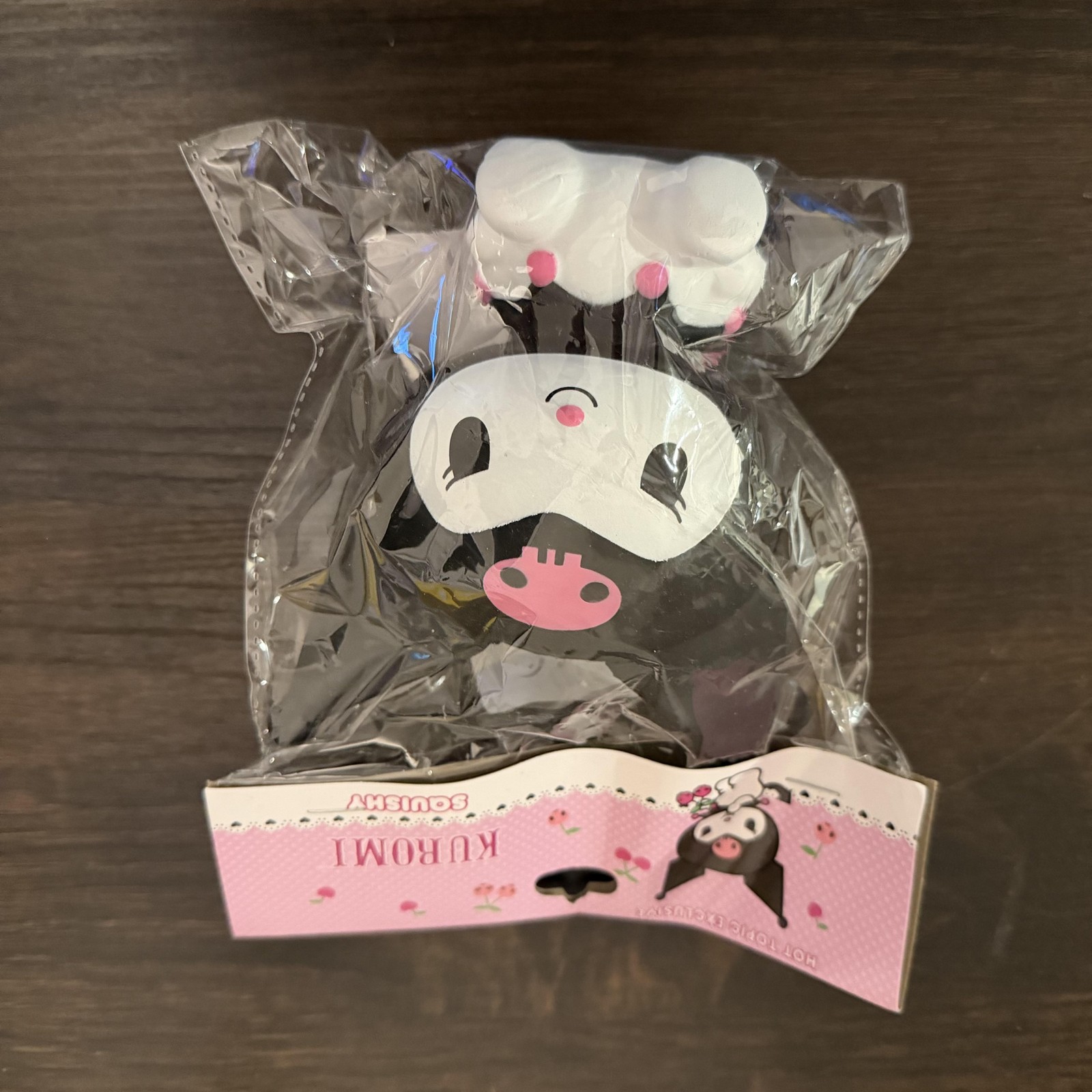 Sanrio Kuromi Squishy Toy Cow Costume Black Pink Foam Stress Relief Kawaii