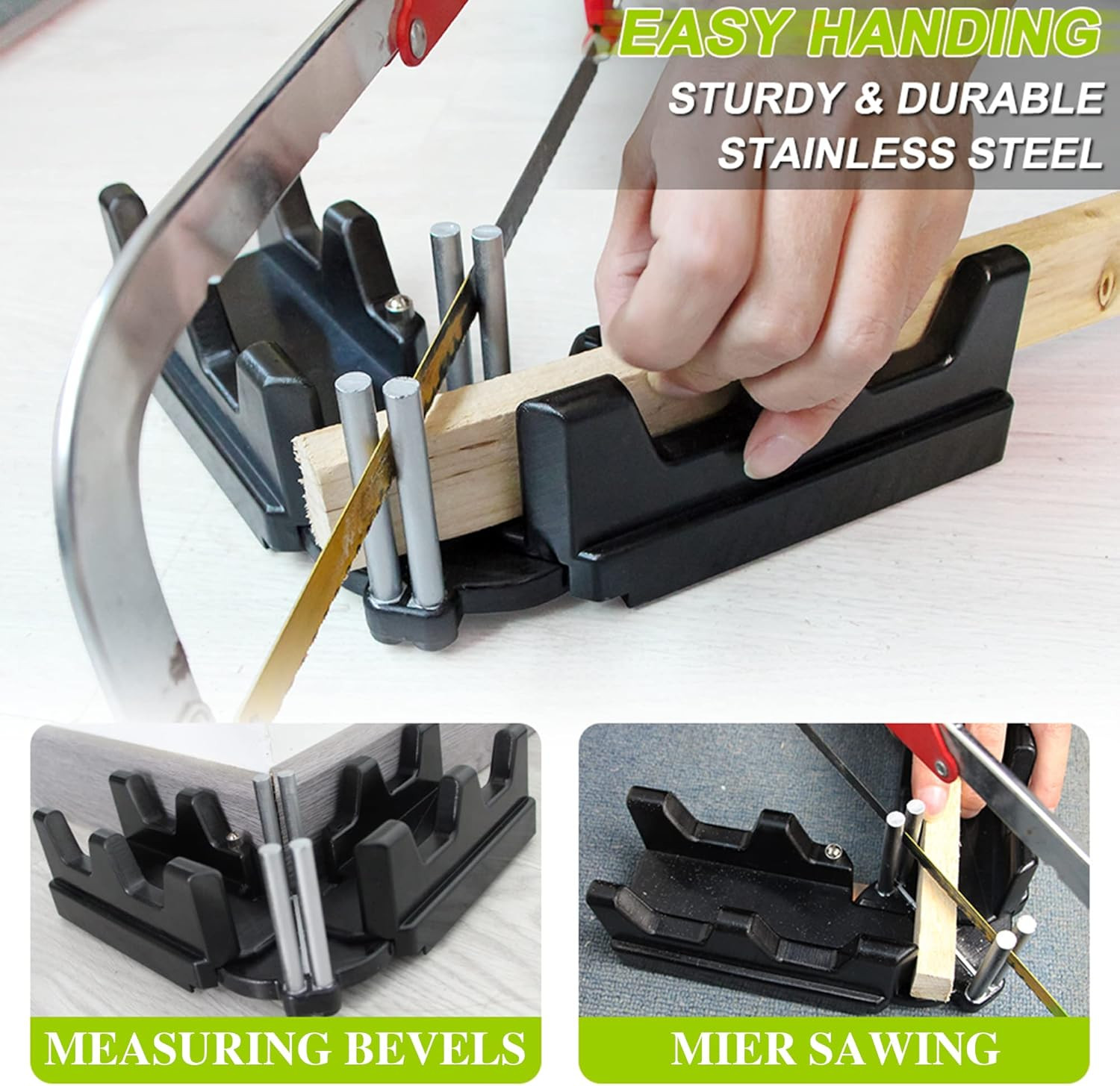 2-In-1 Mitre Measuring Cutting Tool, Miter Saw Protractor Tool, Precise Mitre An
