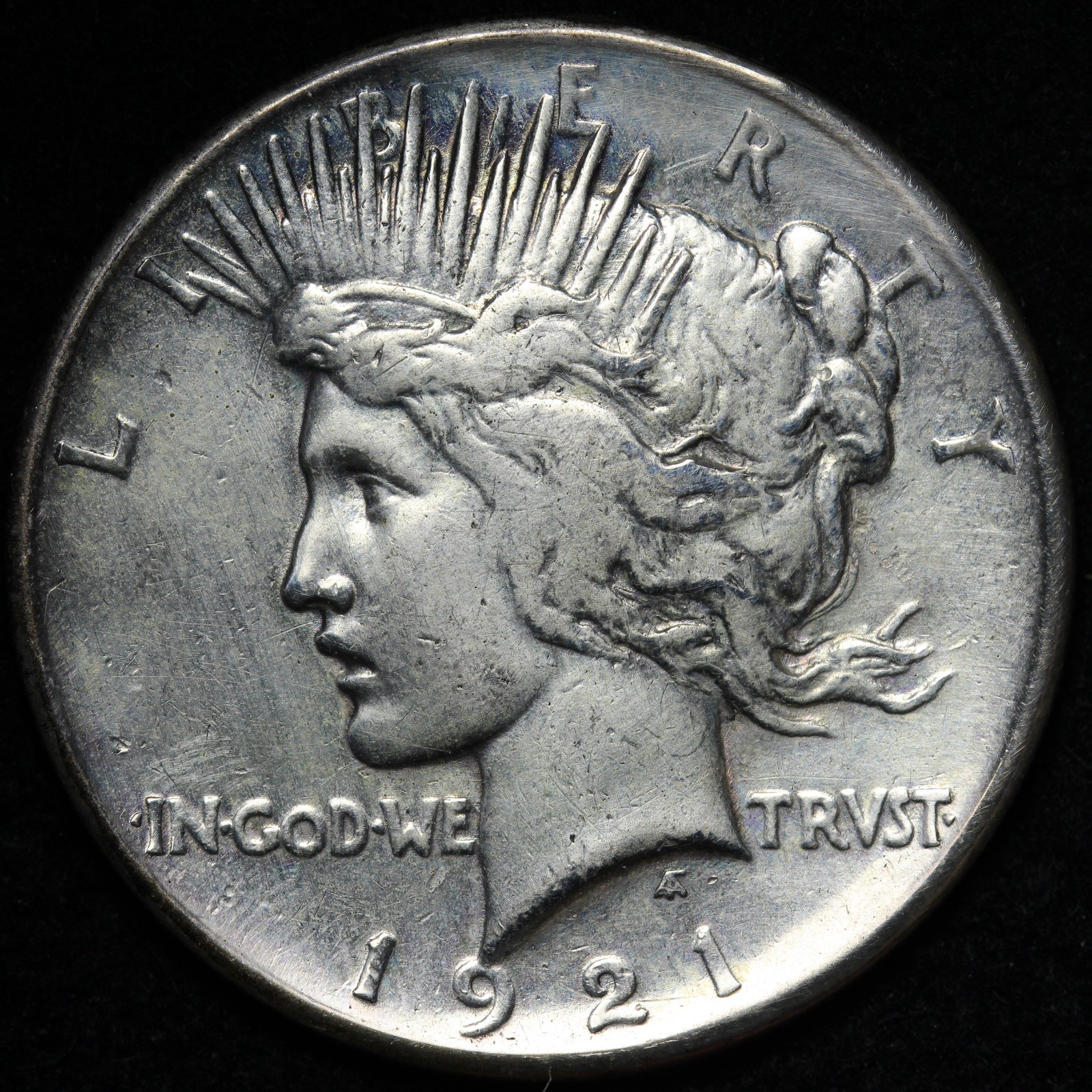 1921 Peace Silver Dollar XF/AU E398 AURCMM