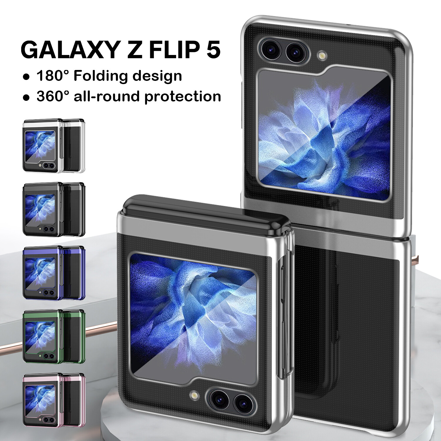 For Samsung Galaxy Z Flip 6 5 Shockproof Plating Bumper Slim Clear Phone Case