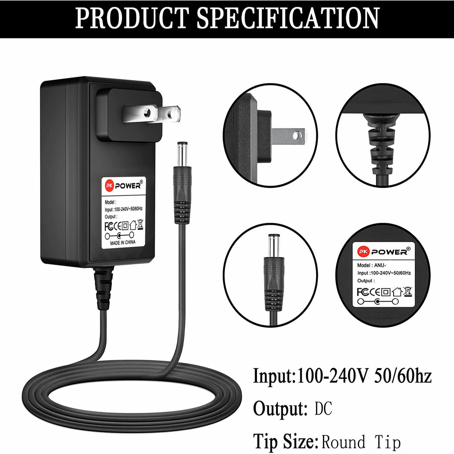Pkpower 9V 1A Adapter Charger for Zoom RT-123 RT-223 ST-224 Guitar Effect Pedal
