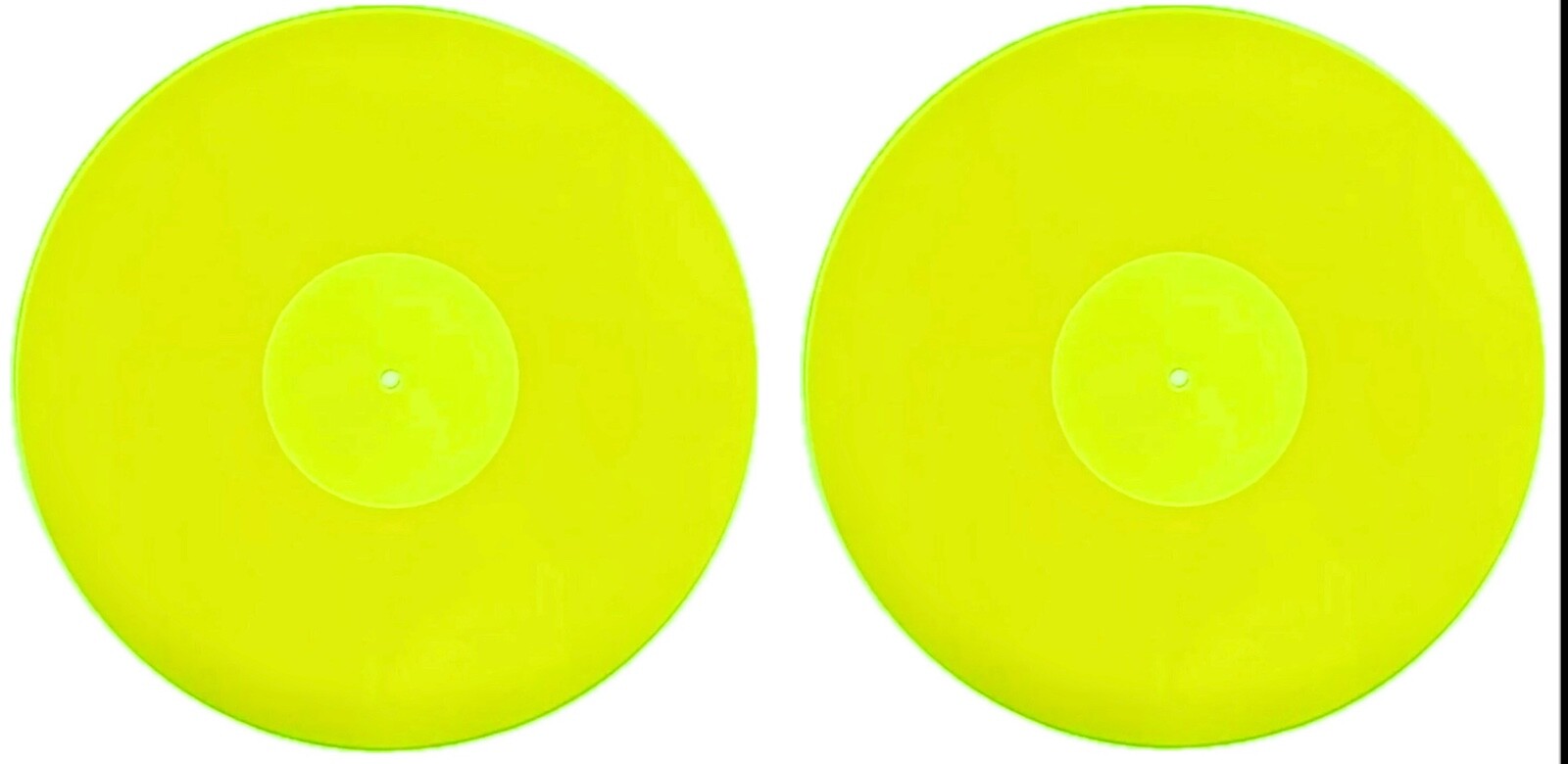 Neon Green Acrylic Slipmat Pair Vinyl Record Album Turntable Platter Slip Mat