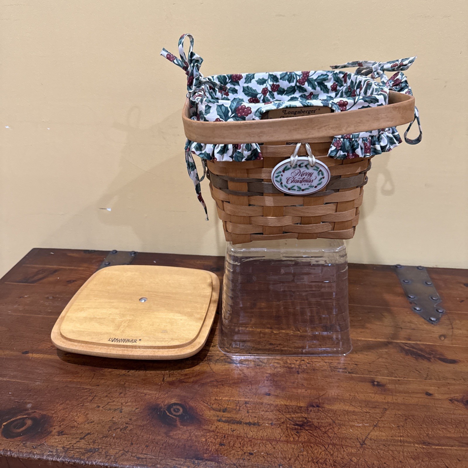 Longaberger 1995 Christmas Collection Cranberry Basket Protector Liner