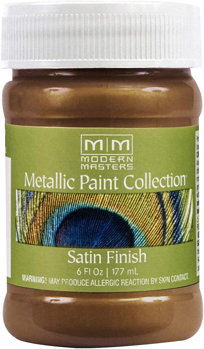 6 Oz  ME204 Antique Bronze Metallic Paint Collection, Satin Water-Based Decorati