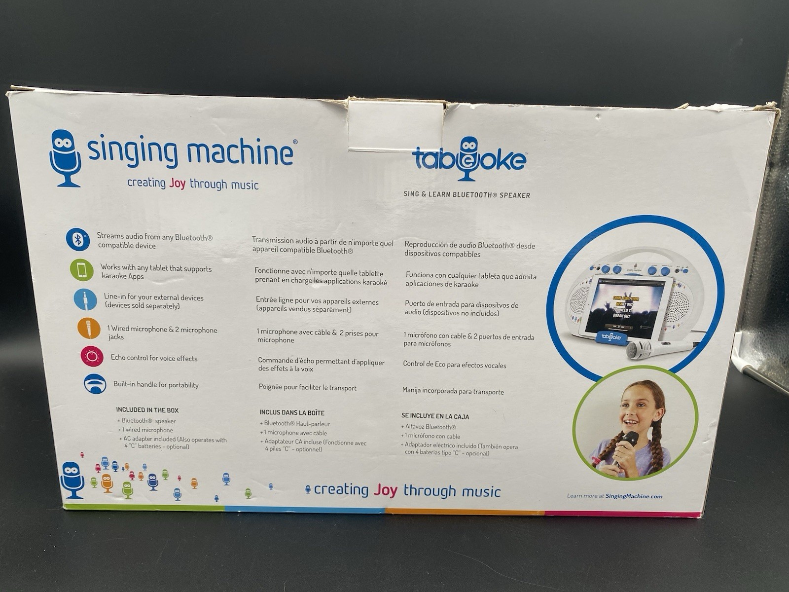 Tabeoke Singing Machine - New - White Portable Karaoke System