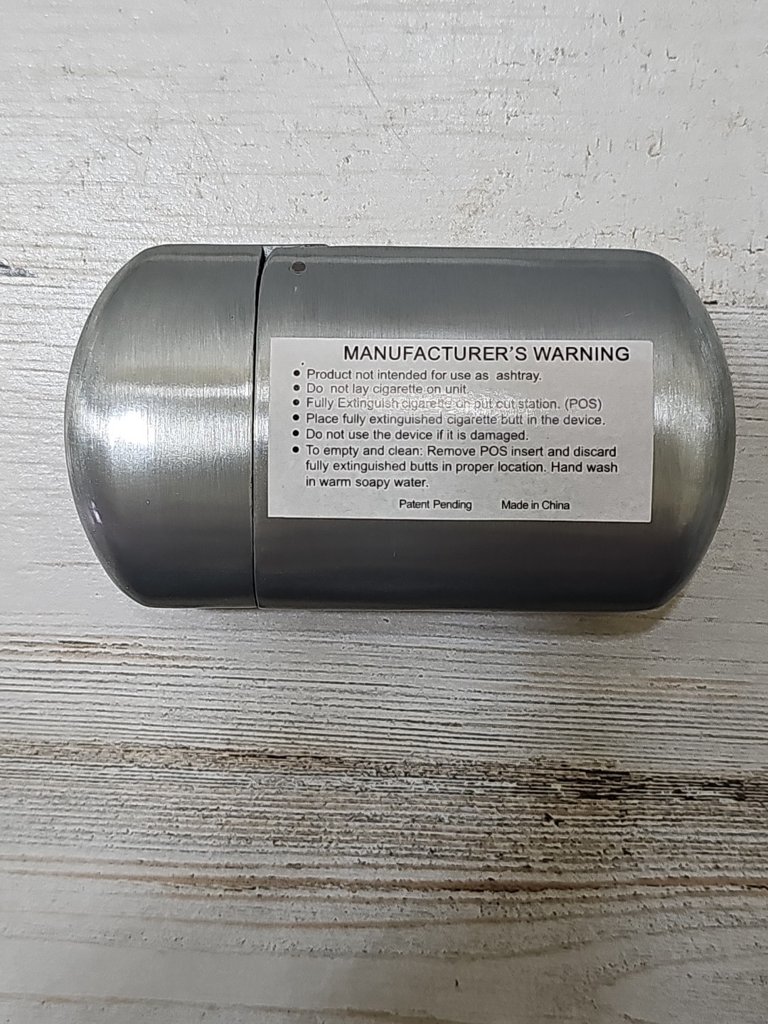 Portable Litter Device PLD Personal Pocket Size Ashtray Butt Can Silver 3" X 2”