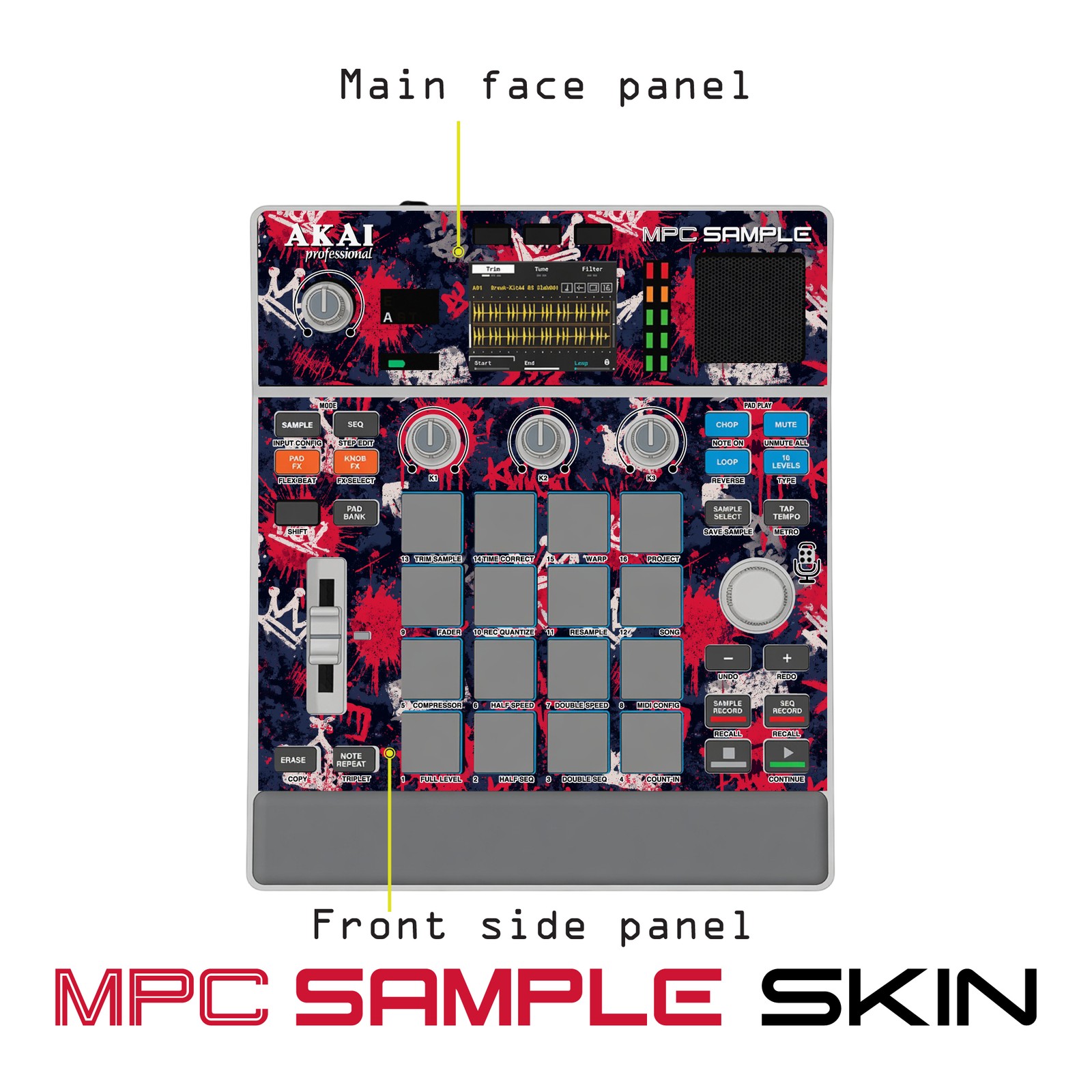 Akai MPC Sample Skin / Red Riot Tags