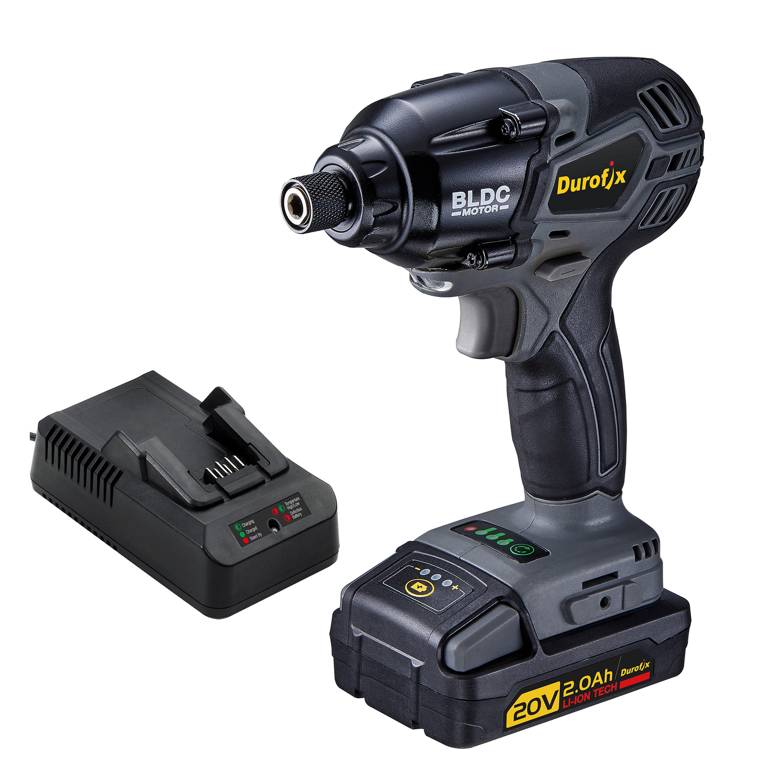 Durofix P20 20V 1/4" Brushless Cordless HEX Impact Driver 162 ft-lbs RI20173-PM