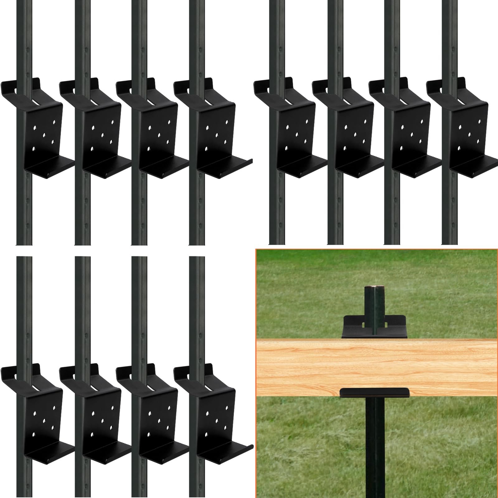 ICokin 12 Pcs T-Post Target Hanger T Post Bracket Target Mount AR500 Steel Targe