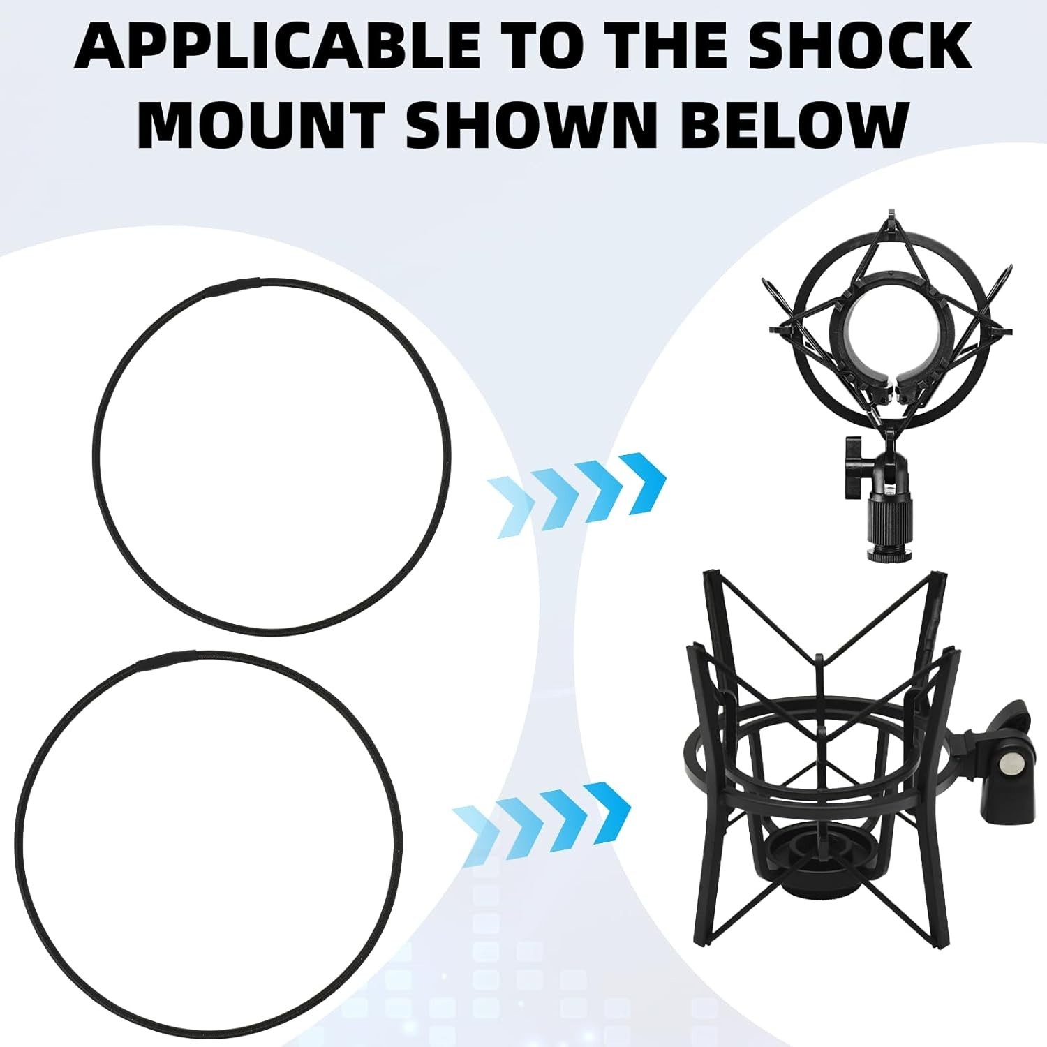8PCS Microphone Shock Mount Rubber Ring, Black Universal Elastic Bands Replaceme