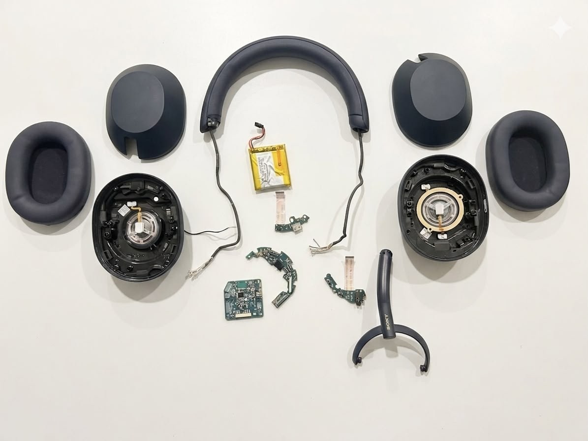 Genuine OEM Replacement Parts Original Sony WH-1000XM5, WH-1000XM5/L Blue