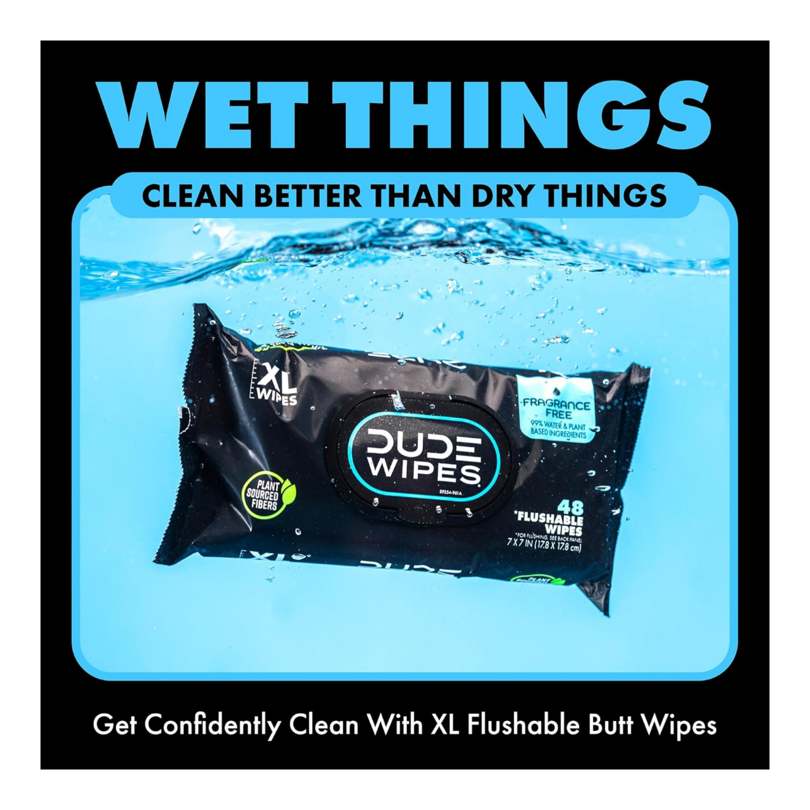 DUDE Wipes On-The-Go Flushable Wipes 30 Count Unscented