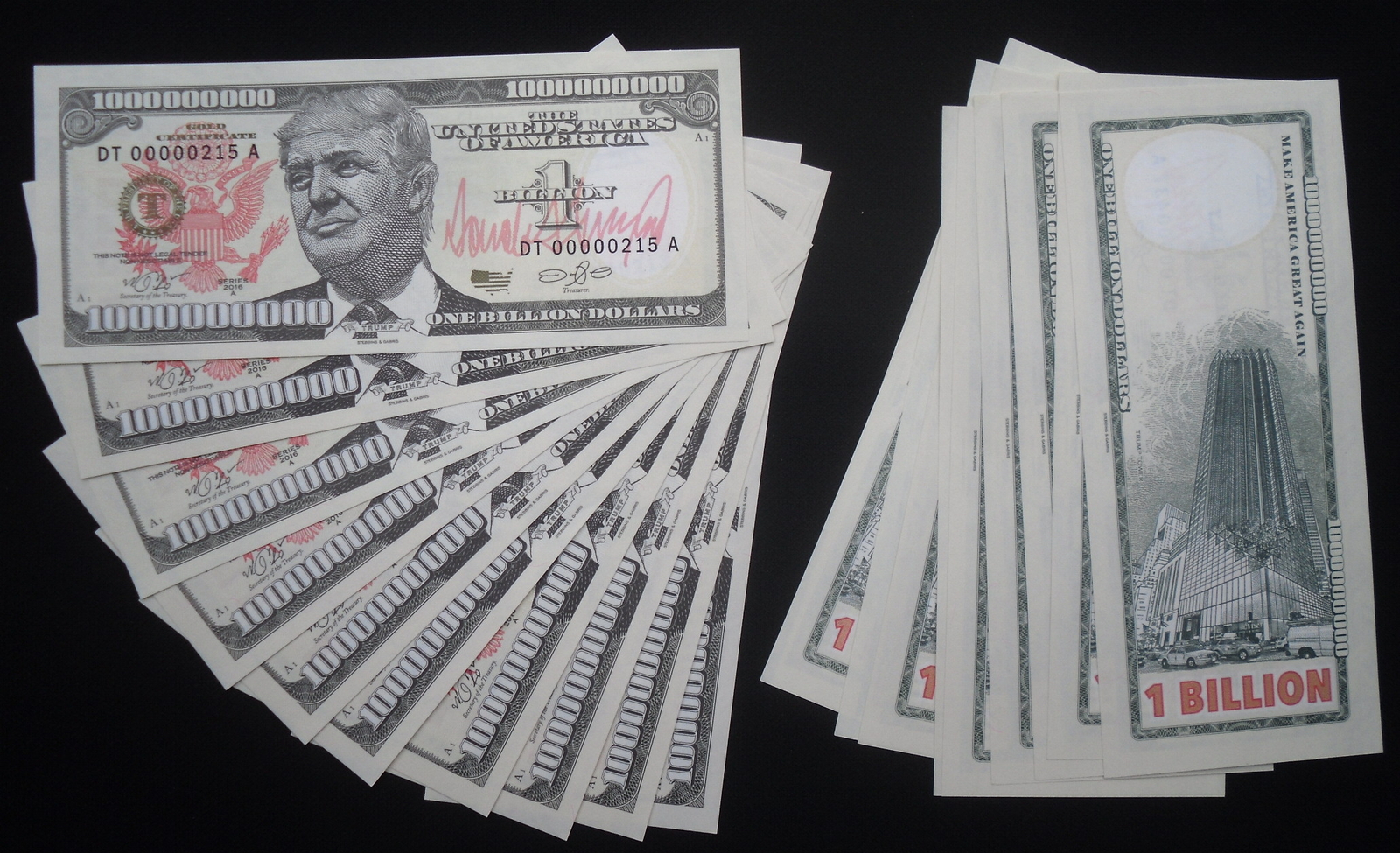 10 PCS WHOLESALE DONALD TRUMP $1 BILLION FANTASY BILL BY STEBBINS & GABRIS- NEW!