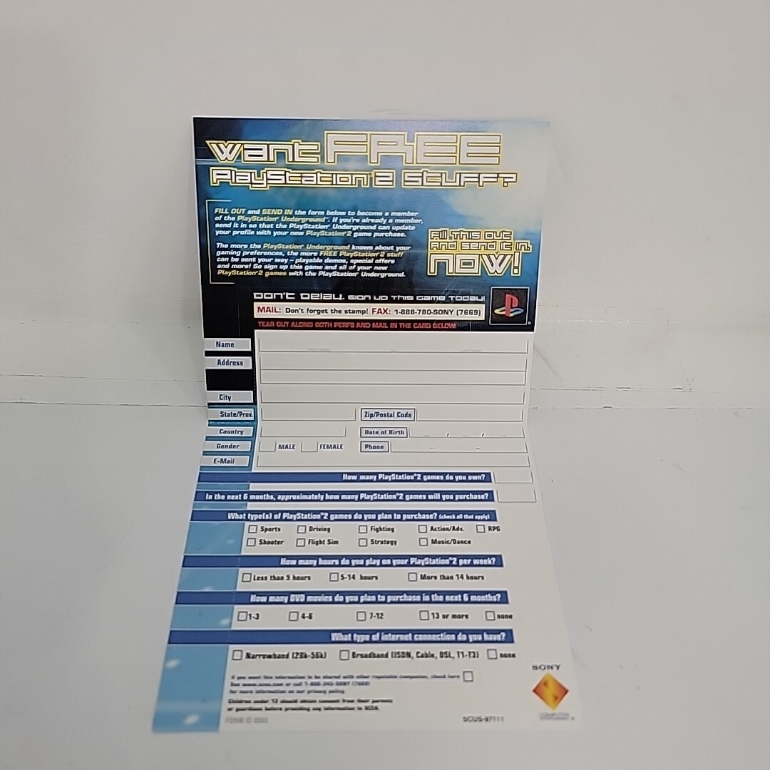 PlayStation Underground Magazine Mail Order Promotional Insert Free Sign Up