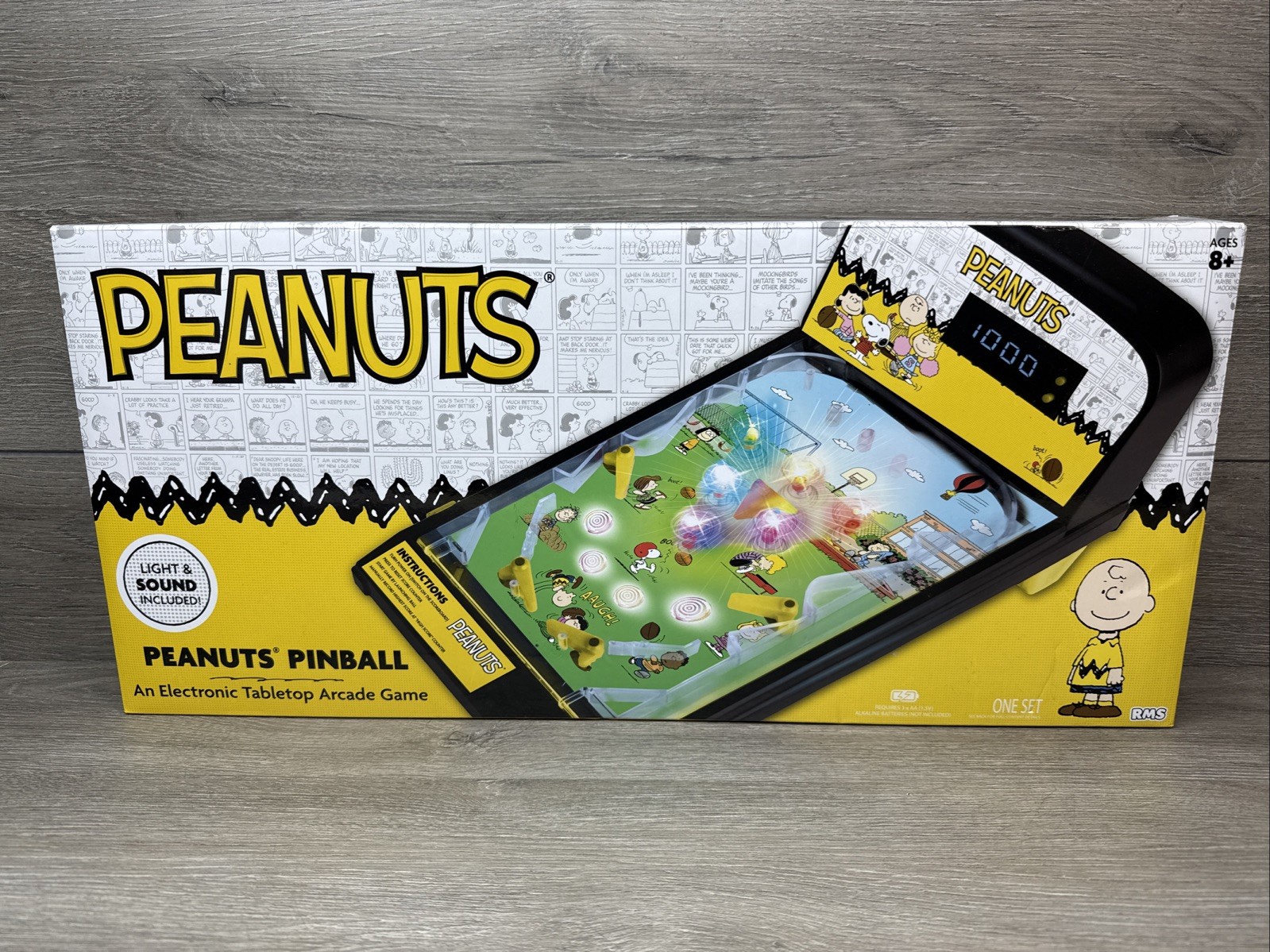 Peanuts Snoopy Electronic Tabletop Arcade Game PINBALL Machine w/ Lights & Sound