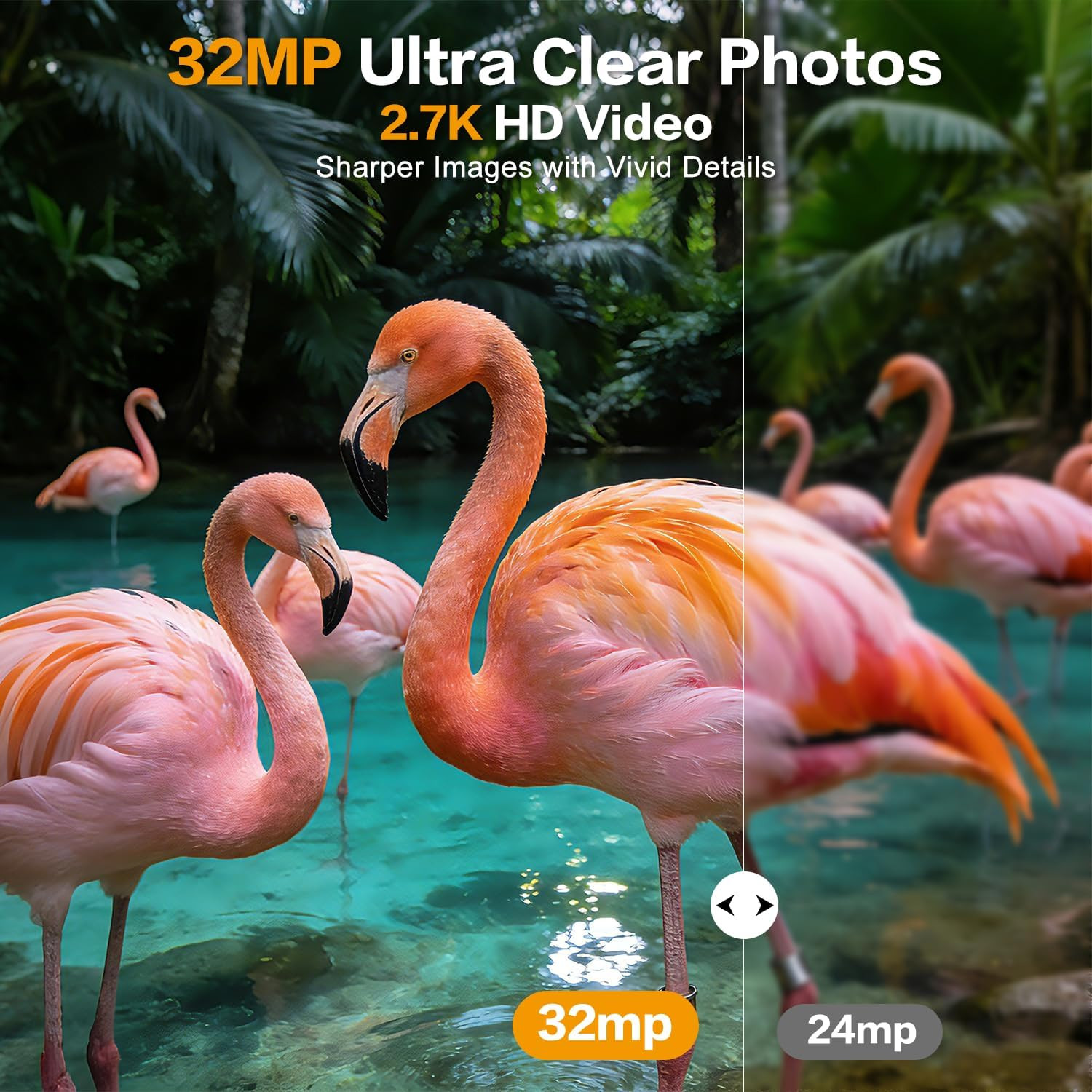 Trail Camera 32MP 2.7K, Mini Game Camera with Night Vision, Motion Activated 0.2