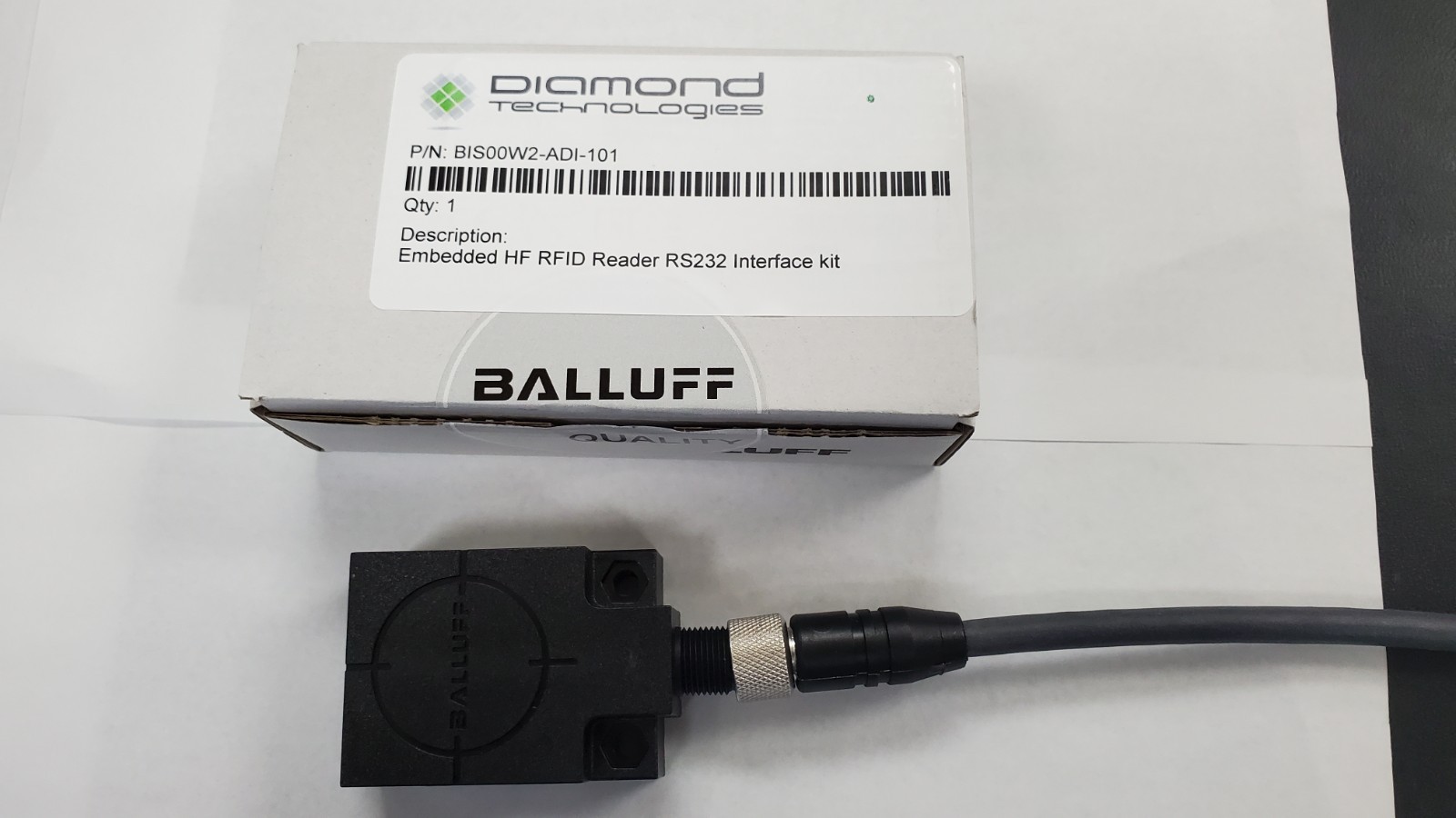 Balluff BIS00W2 -ADI-101 Embedded HF RFID Reader RS232 Interface Kit. W 2' cable