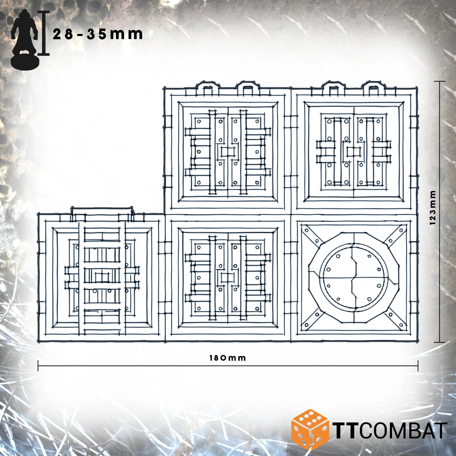 TTCombat TTSCW-SFG-166 Goliath Container Wall (Sci-Fi Gothic) Terrain Kit
