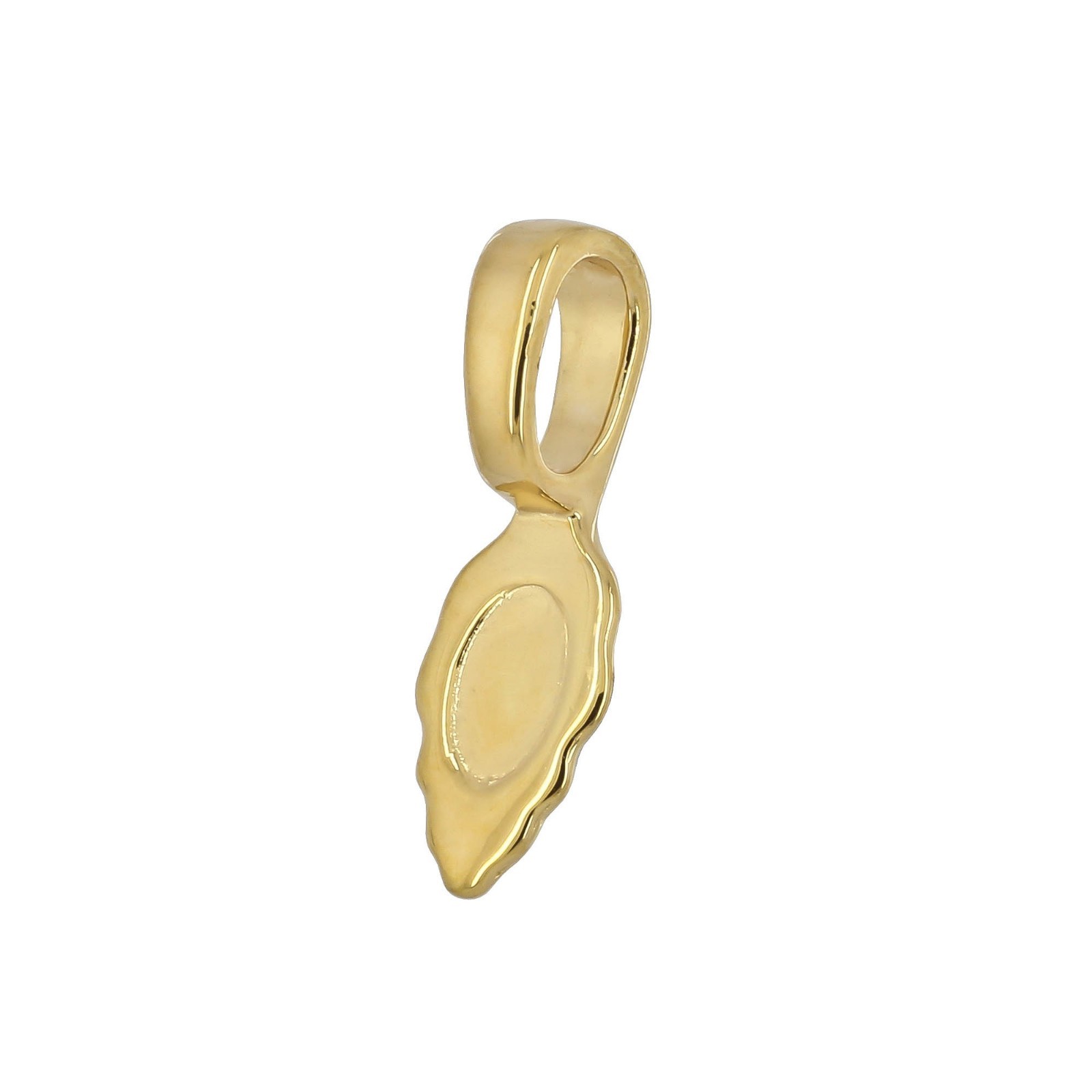 Gold Plated Sterling Silver Leaf Glue on Flat Pad Pendant Bail 23.5mm #99686