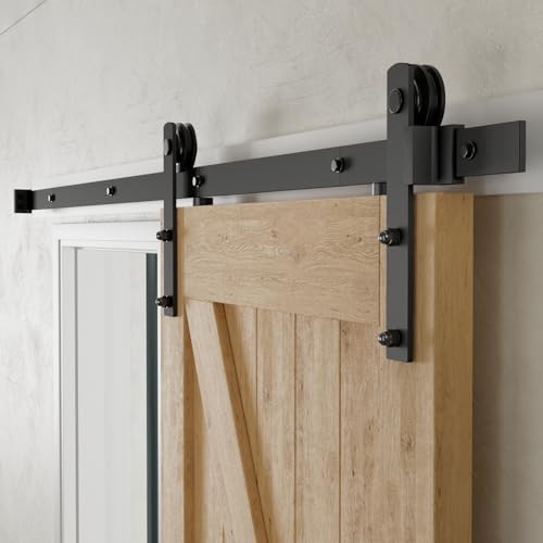 6 Feet Heavy Duty Sturdy Sliding Barn 6FT Rail for One Door I Style Hanger