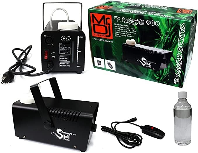 MR DJ DRAGON900 900W compact fog smoke machine with remote & fluid,...
