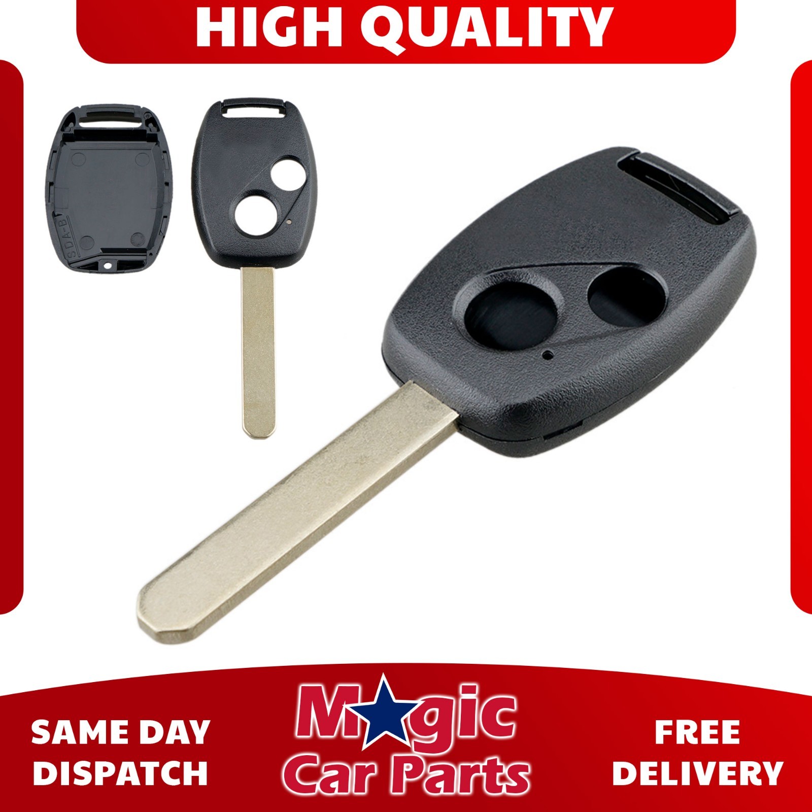 2 Button Car Key Shell Fob Case For Honda Civic Mk8 Jazz CR-V Accord A20