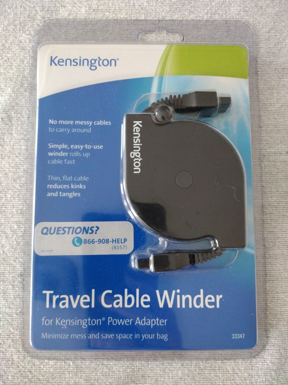 NEW in Package Kensington Travel Cable Winder for Power Adapter B0621B