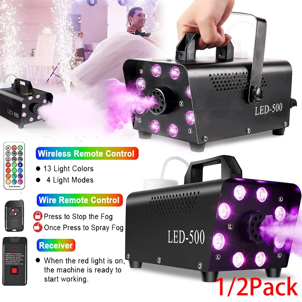 500W LED Smoke Fog Machine RGB Color Stage Fogger Effect Halloween Disco Club US