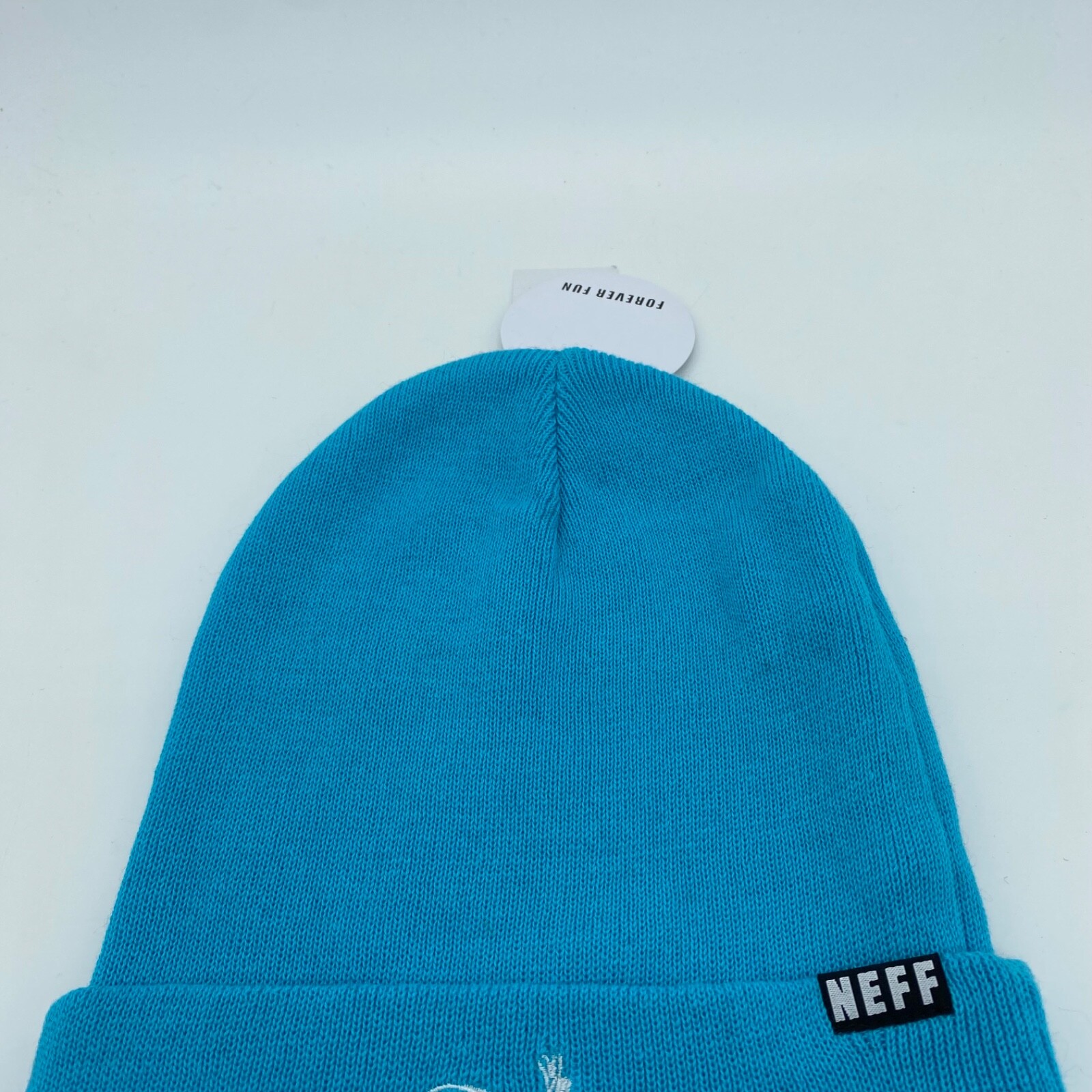 Neff Unisex Cuffed Winter Hat Warm Comfort Solid Blue Neff Logo One Size