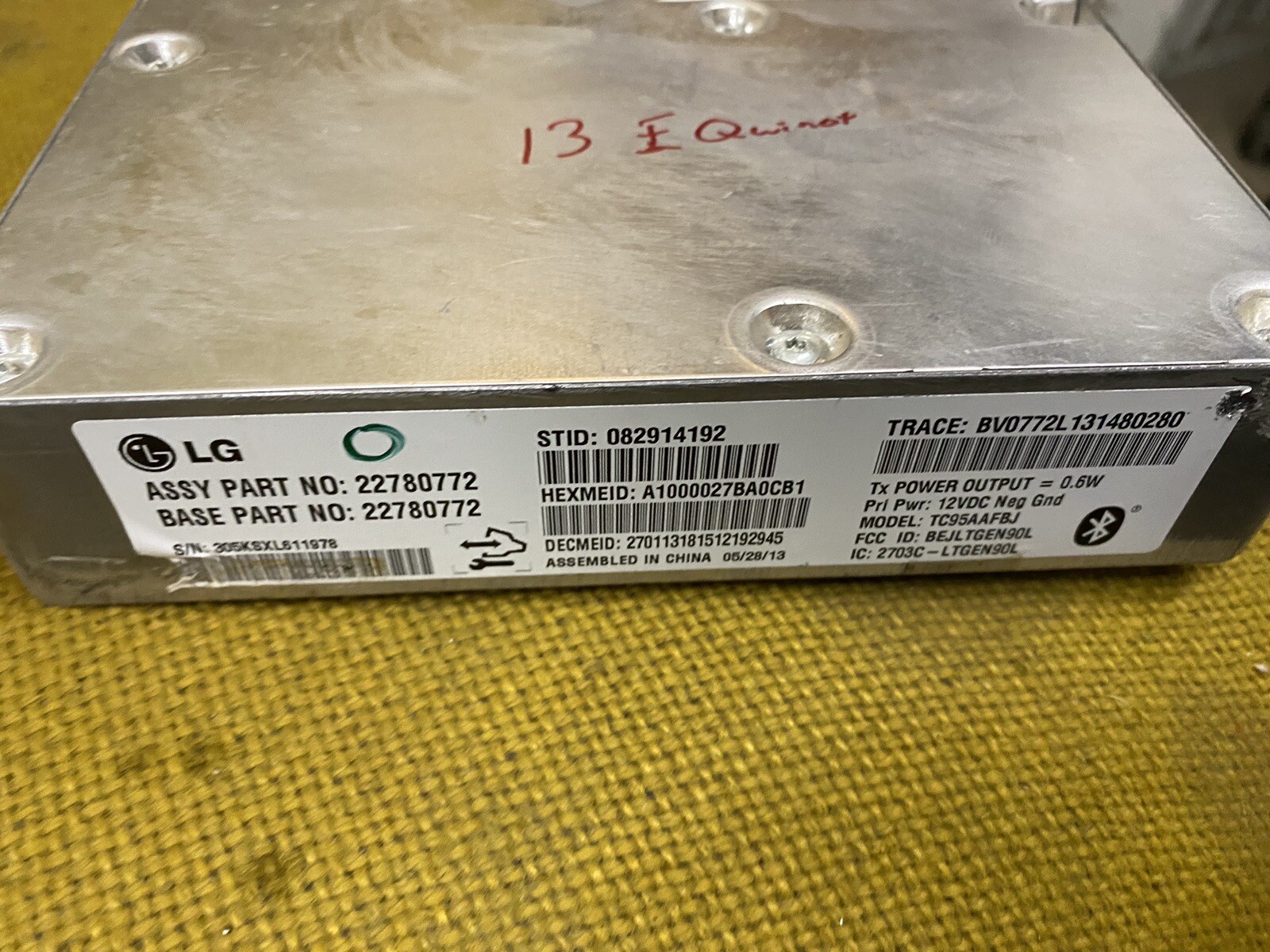 2013 EQUINOX   ONSTAR MODULE 22780772 FREE SHIPPING