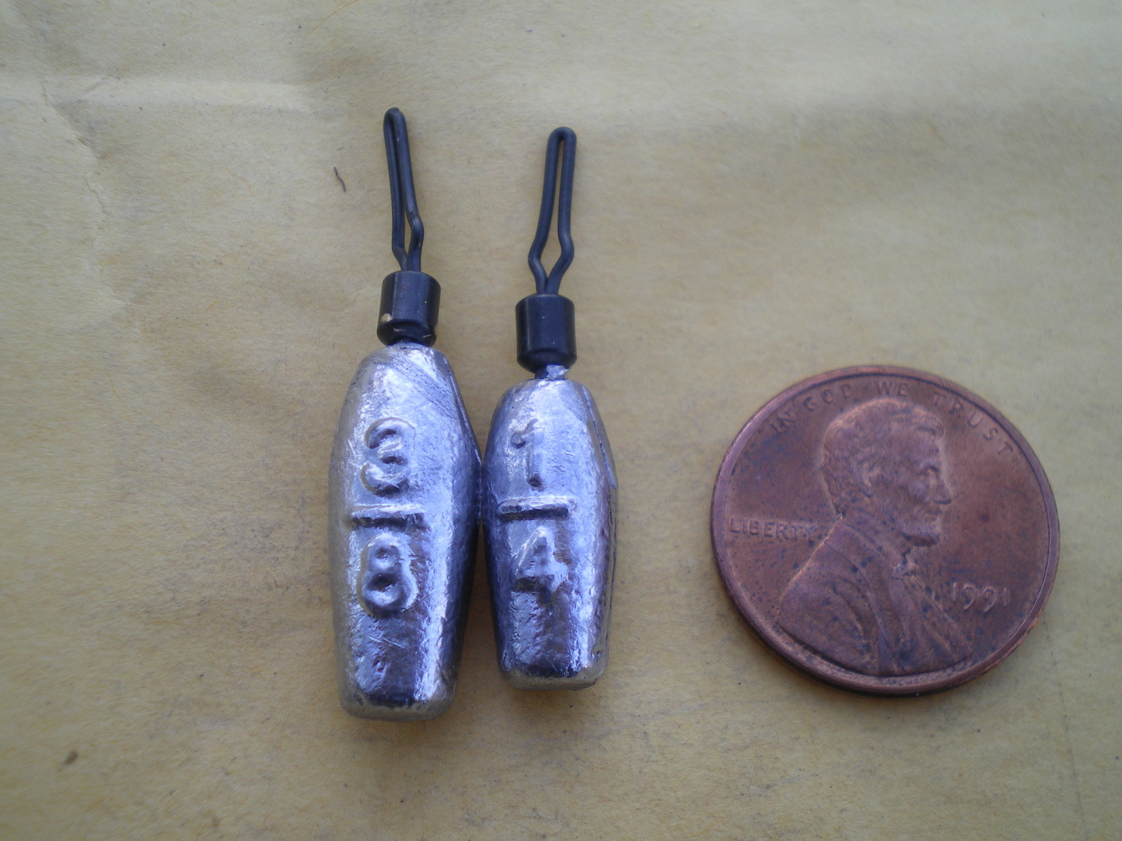 20 PCS. DROP SHOT/BOTTOM BOUNCER-TROLLING SINKER 3/8, 1/4, OZ. 10 EACH.