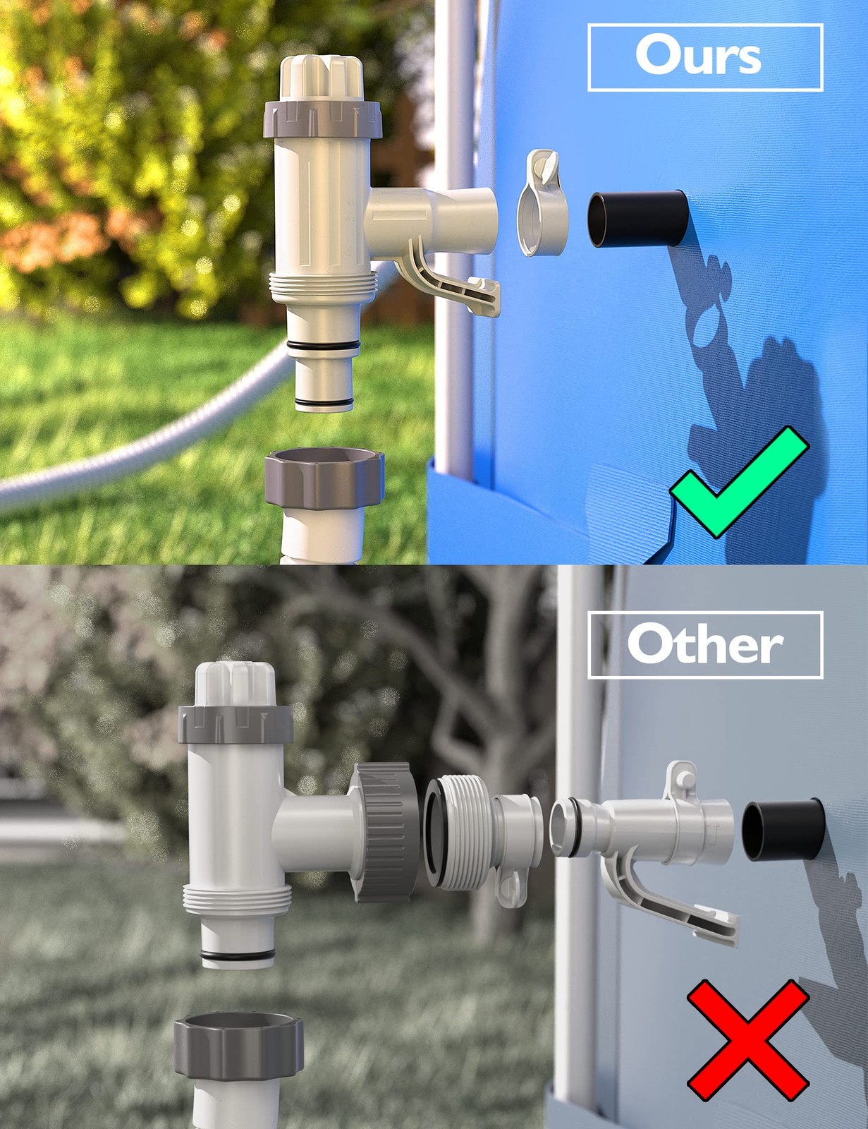 [PATENTED] Deeroll Pool Plunger Valve Plus for Above Ground - 1 Pack