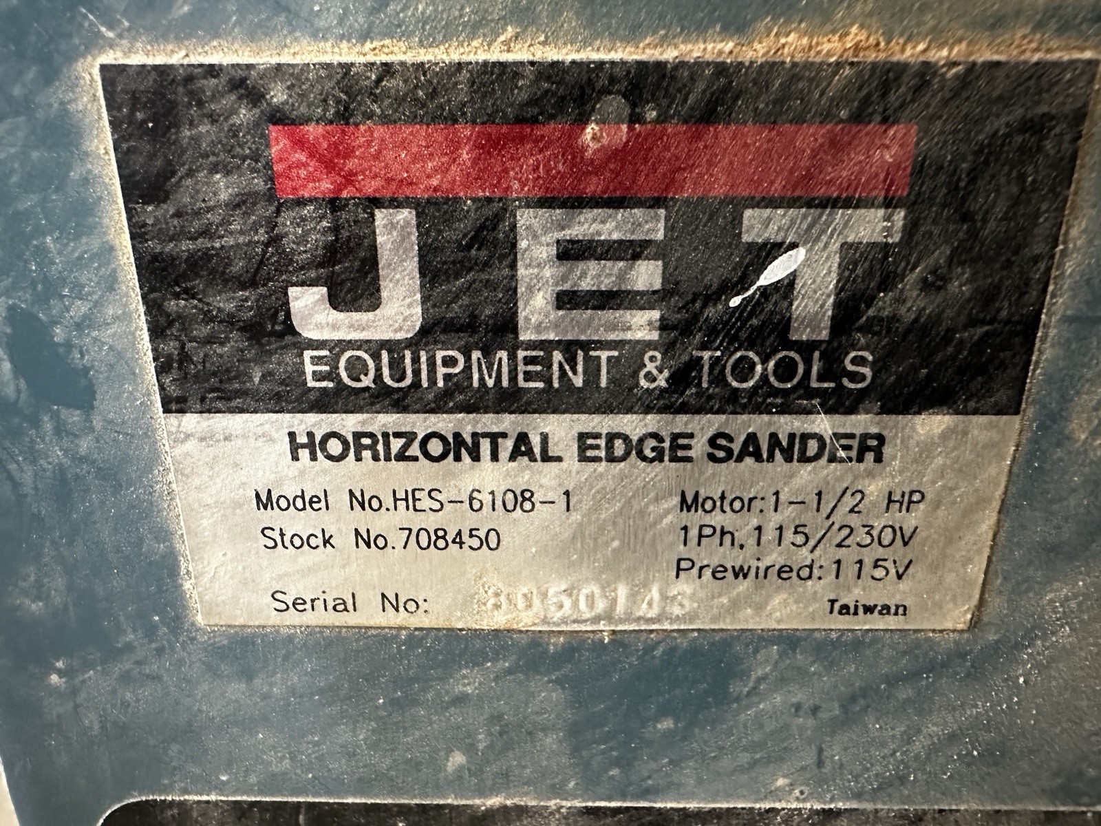 JET Horizontal Edge Sander HES-6108-1