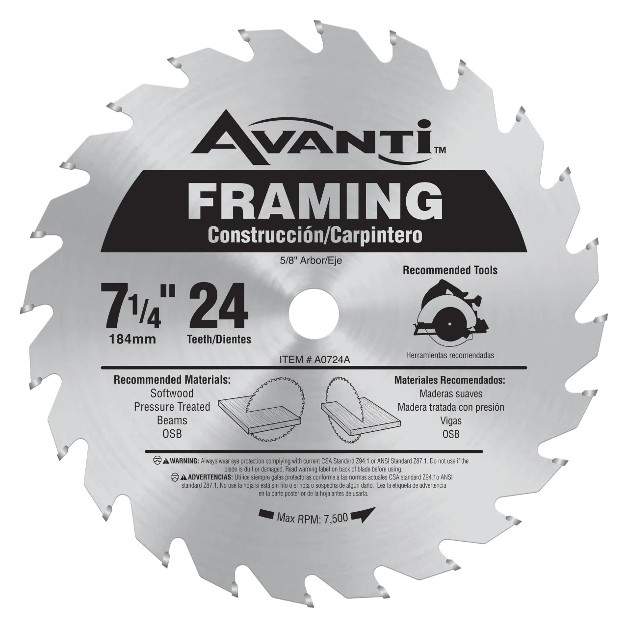 Framing Saw Blade 7-1/4" (24 Teeth)